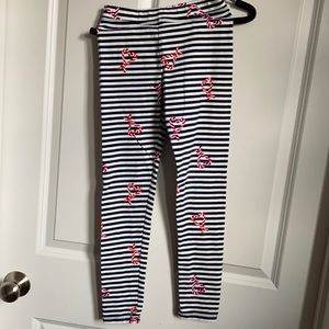 Crewcuts Navy Stripe & Candy Cane leggings - Sz 10
